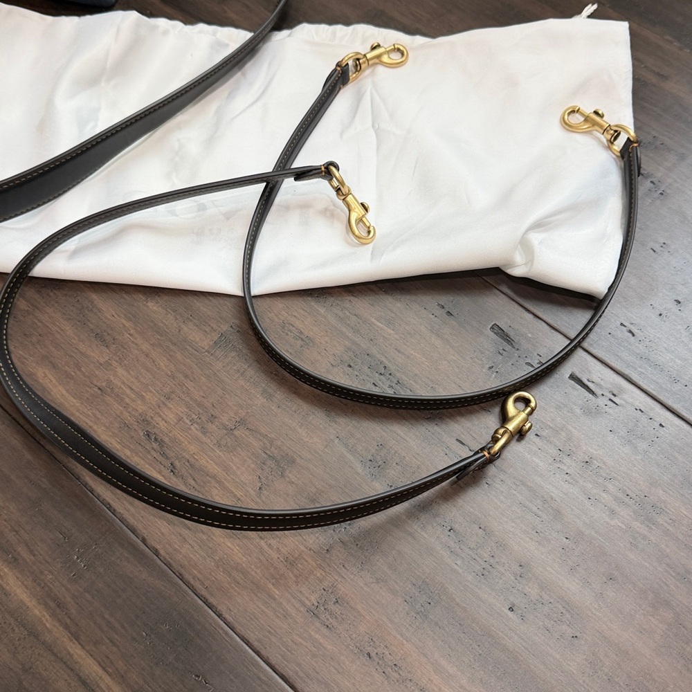 Coach Rogue 25 Regenerative Leather- Navy Blue Satchel with Gold Accents - Picture 10 of 13